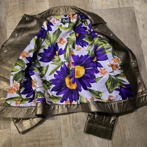 D&G Dolce & Gabbana Ittierre Bronze Leather Jacket - Picture 2 of 6